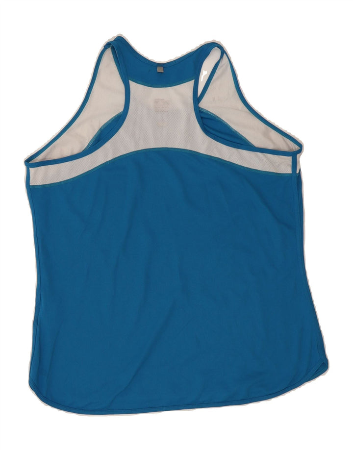 NIKE Womens Graphic Vest Top UK 16/18 XL Blue Colourblock Polyester Vintage Nike and Second-Hand Nike from Messina Hembry 