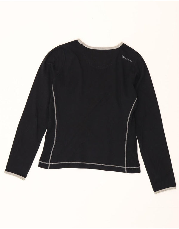 Champion Womens Heritage Classics Graphic Top μακρυμάνικο UK 10 Small Black