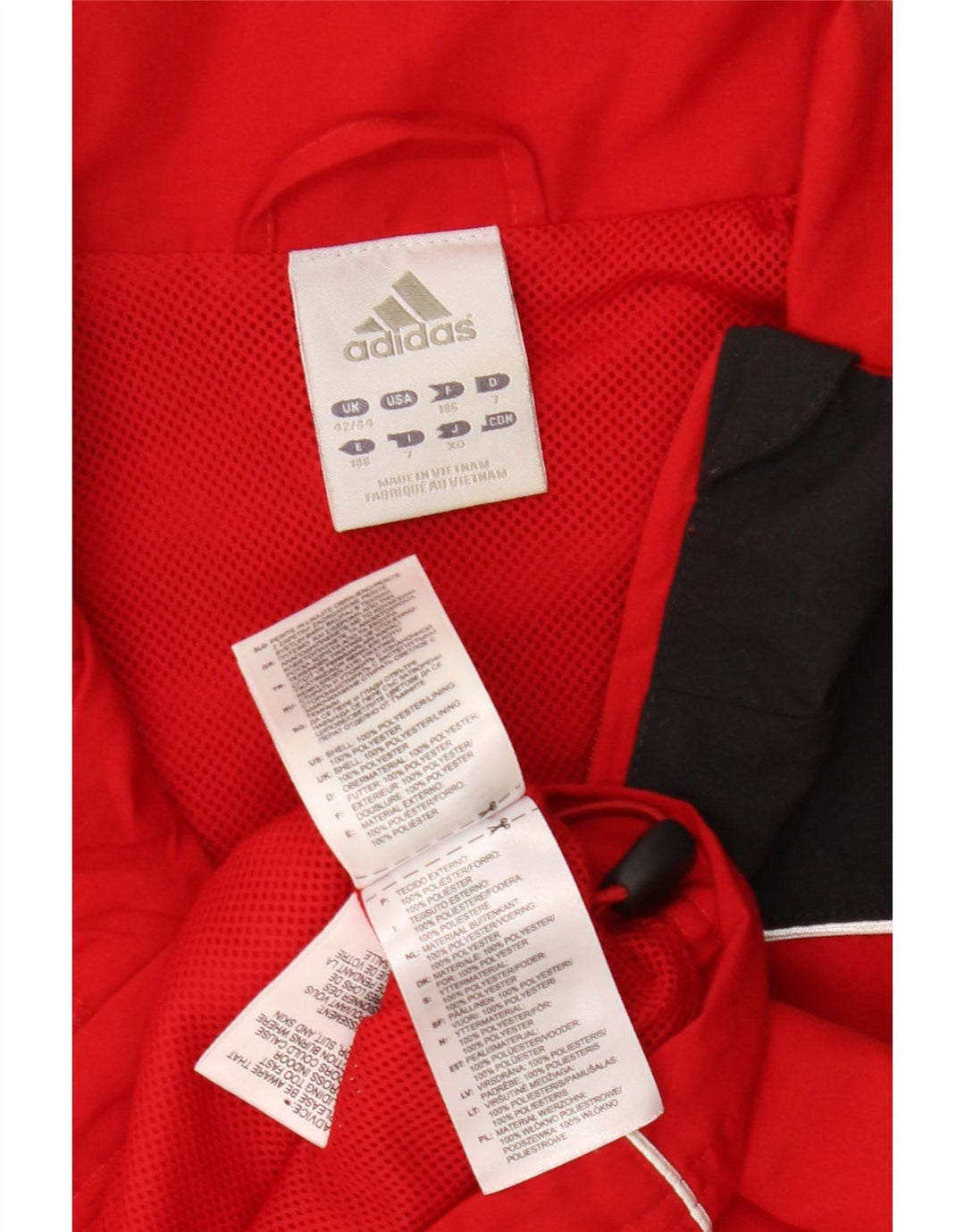 ADIDAS Mens Graphic Tracksuit Top Jacket UK 42/44 Medium Red Colourblock Vintage Adidas and Second-Hand Adidas from Messina Hembry 