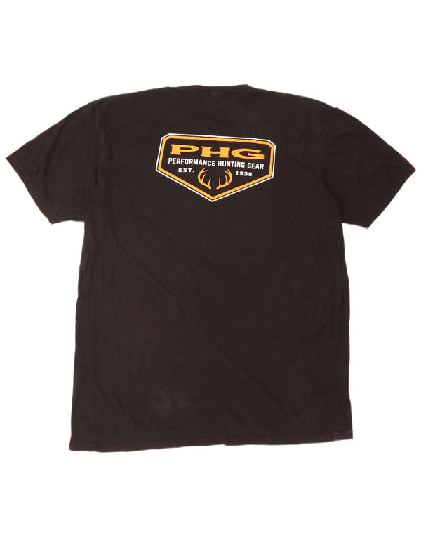 COLUMBIA Mens Graphic T-Shirt Top 2XL Black Cotton