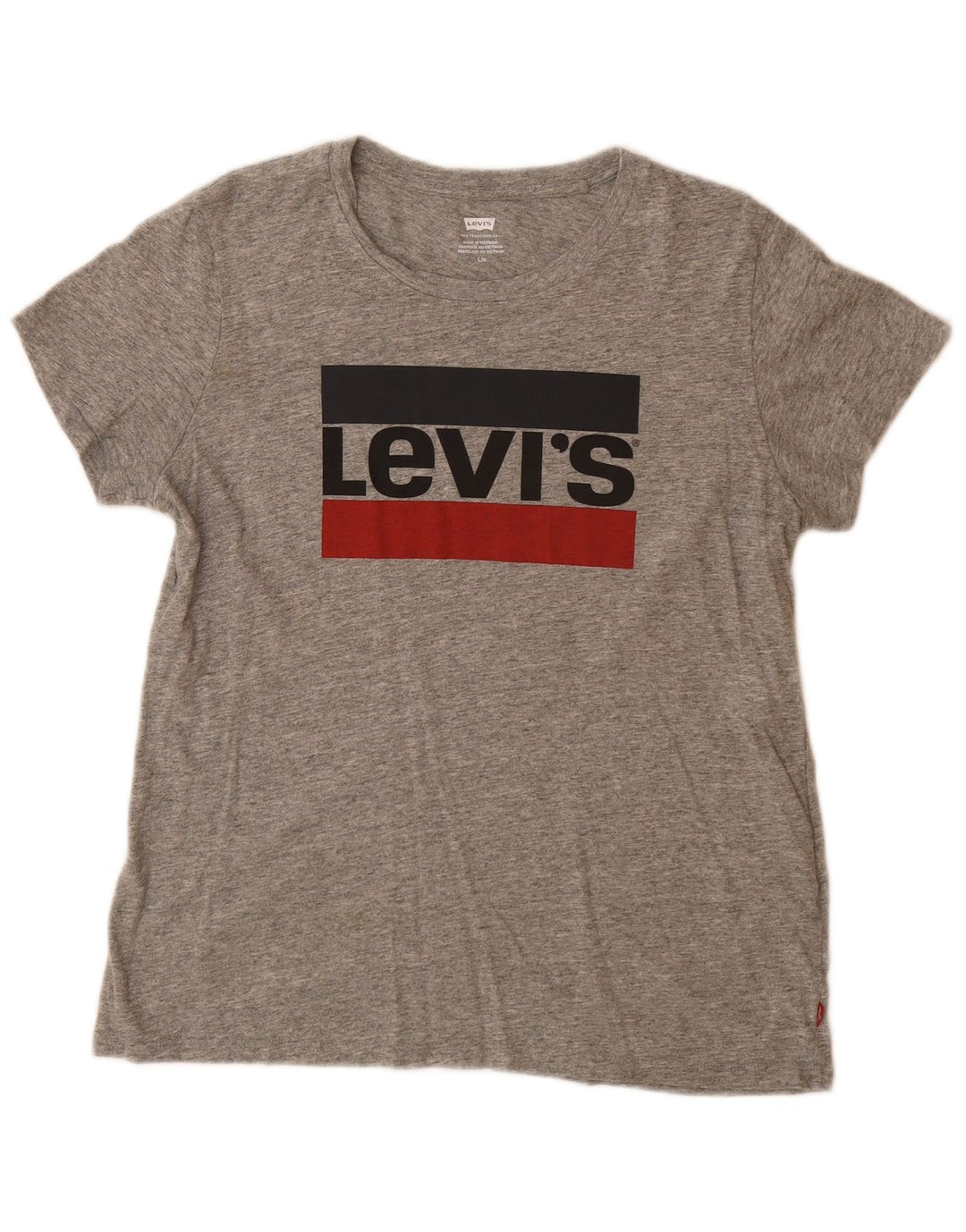 Γυναικείο γραφικό μπλουζάκι Levi's Top UK 14 μεγάλο γκρι βαμβακερό
