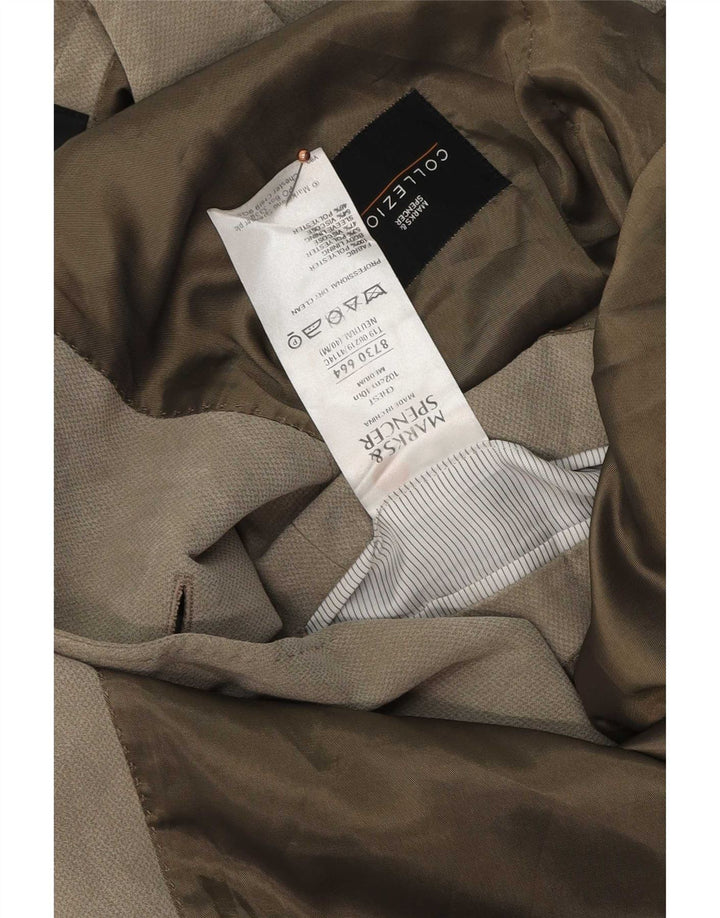 Marks & Spencer Ανδρικό μπλέιζερ με 2 κουμπιά μπουφάν UK 40 Medium Beige Polyester