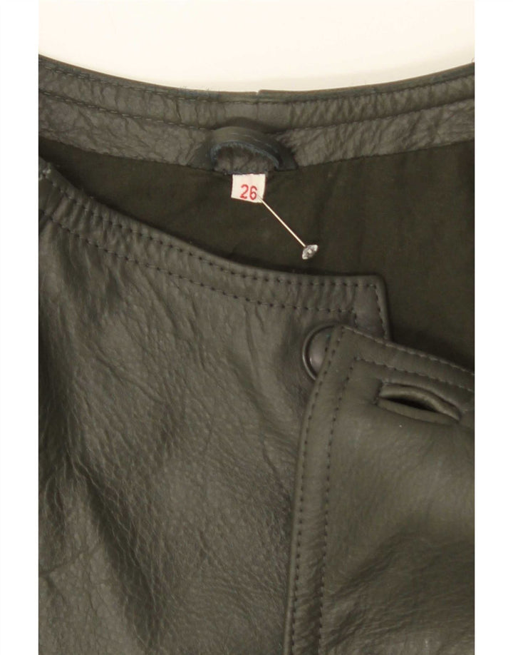 Vintage Ανδρικό Δερμάτινο Μπουφάν UK 38 Medium Green Colourblock