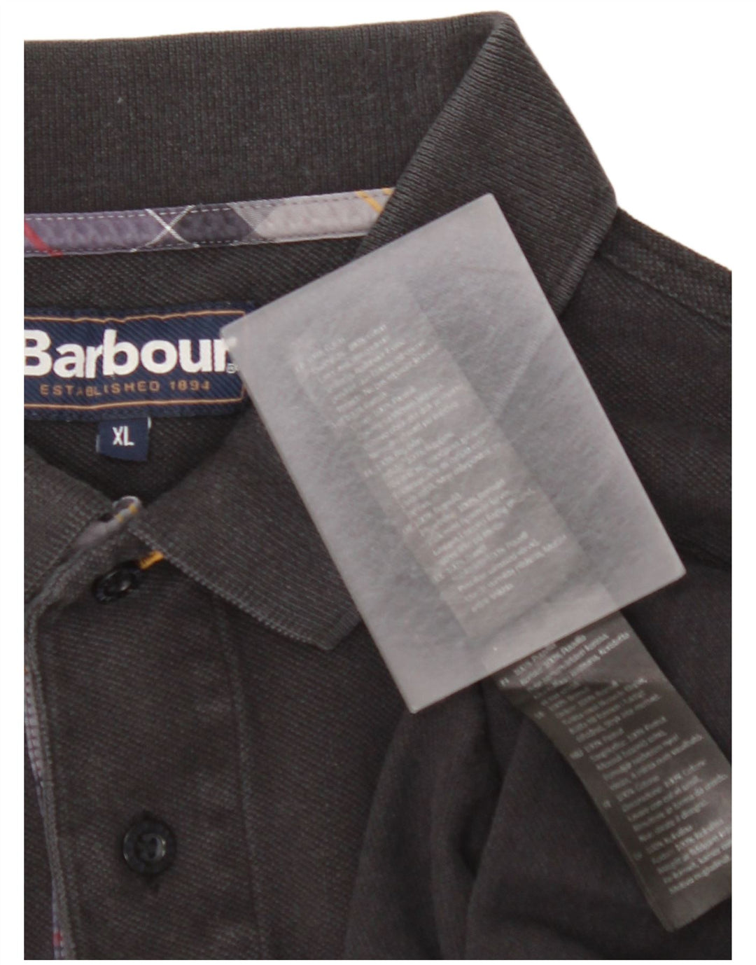 BARBOUR Ανδρικό μακρυμάνικο μπλουζάκι πόλο XL μαύρο βαμβακερό