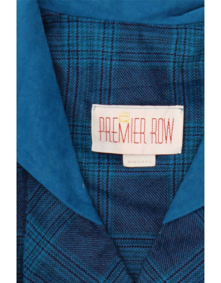 Vintage γυναικείο φόρεμα με διπλό στήθος Shift UK 14 Medium Blue Check
