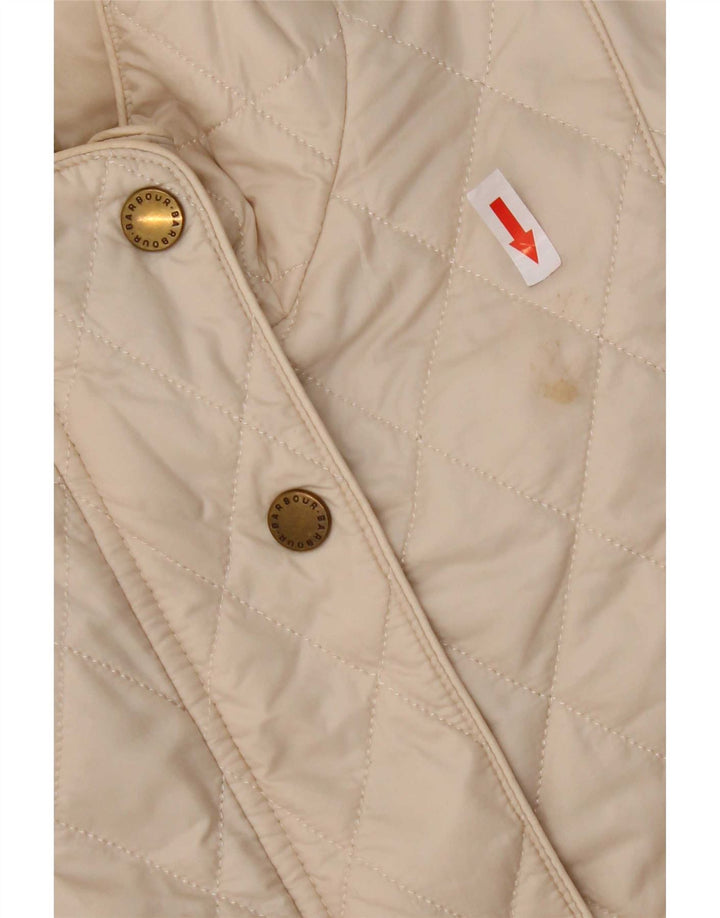 Γυναικείο καπιτονέ μπουφάν Barbour UK 14 Μεγάλο Μπεζ νάιλον