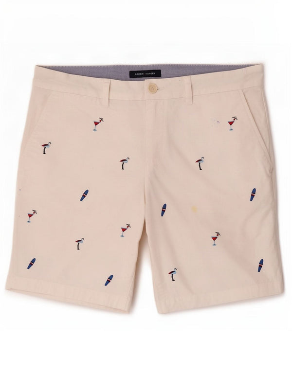 Γραφικό ανδρικό σορτς chino Tommy Hilfiger W31 σε μεσαίο λευκό