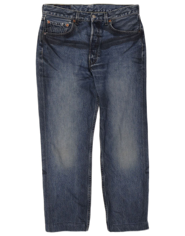 Levi's Mens 501 Cropped Straight Jeans W28 L25 Blue Cotton