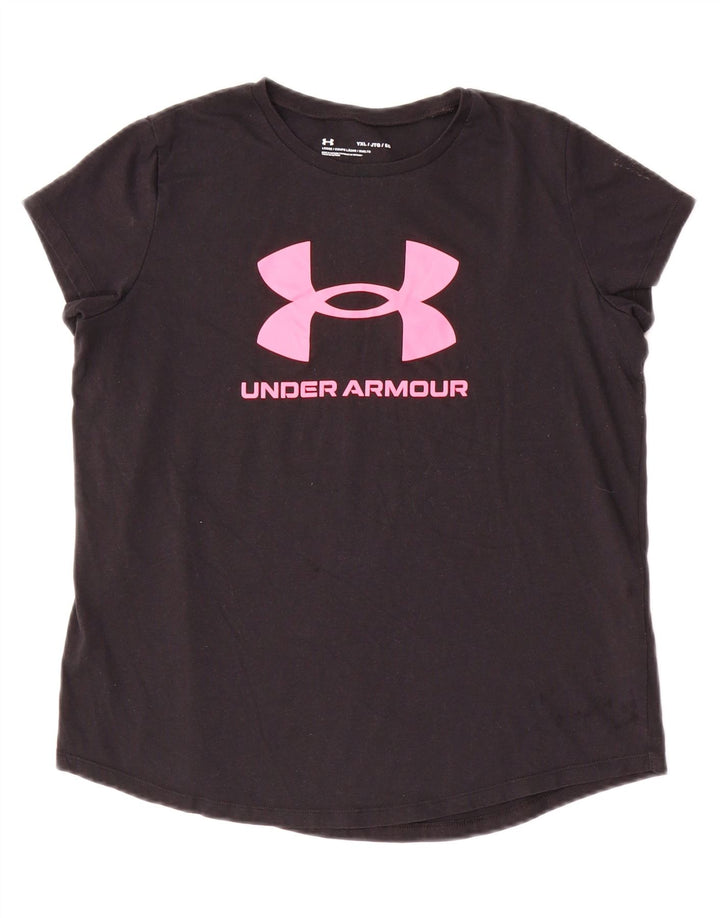 Γραφικό μπλουζάκι για κορίτσια UNDER ARMOR Loose Fit Top 13-14 Χρόνια XL Μαύρο