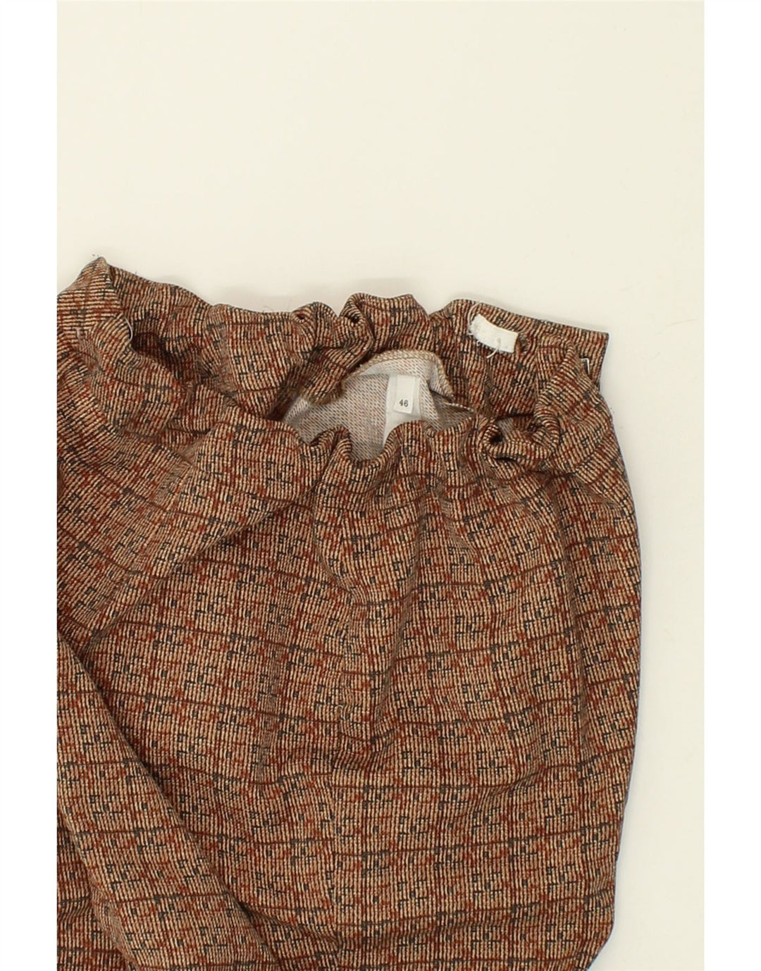 STEFANEL Womens Straight Casual Trousers IT 46 Large W32 Brown Check Vintage Stefanel and Second-Hand Stefanel from Messina Hembry 