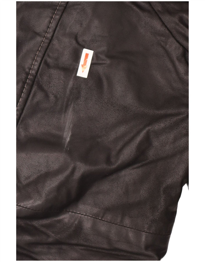 Vintage Ανδρικό Δερμάτινο Παλτό IT 58 4XL Μαύρο Δερμάτινο