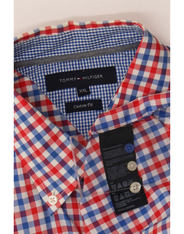 Tommy Hilfiger Ανδρικό πουκάμισο Custom Fit 2XL Red Gingham Cotton