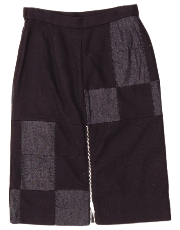 Iceberg Γυναικεία Midi Φούστα IT 40 Small W26 Navy Blue Patchwork Nylon