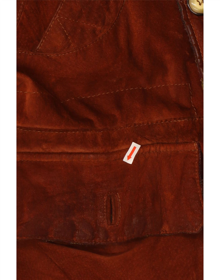 Vintage Ανδρικό Suede Jacket IT 54 2XL Καφέ Δερμάτινο