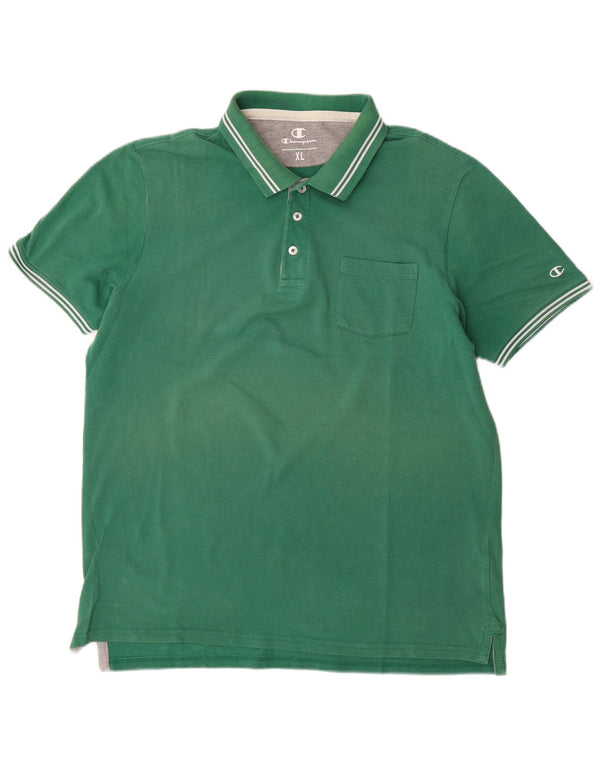 Champion Mens Polo Shirt XL Green Cotton