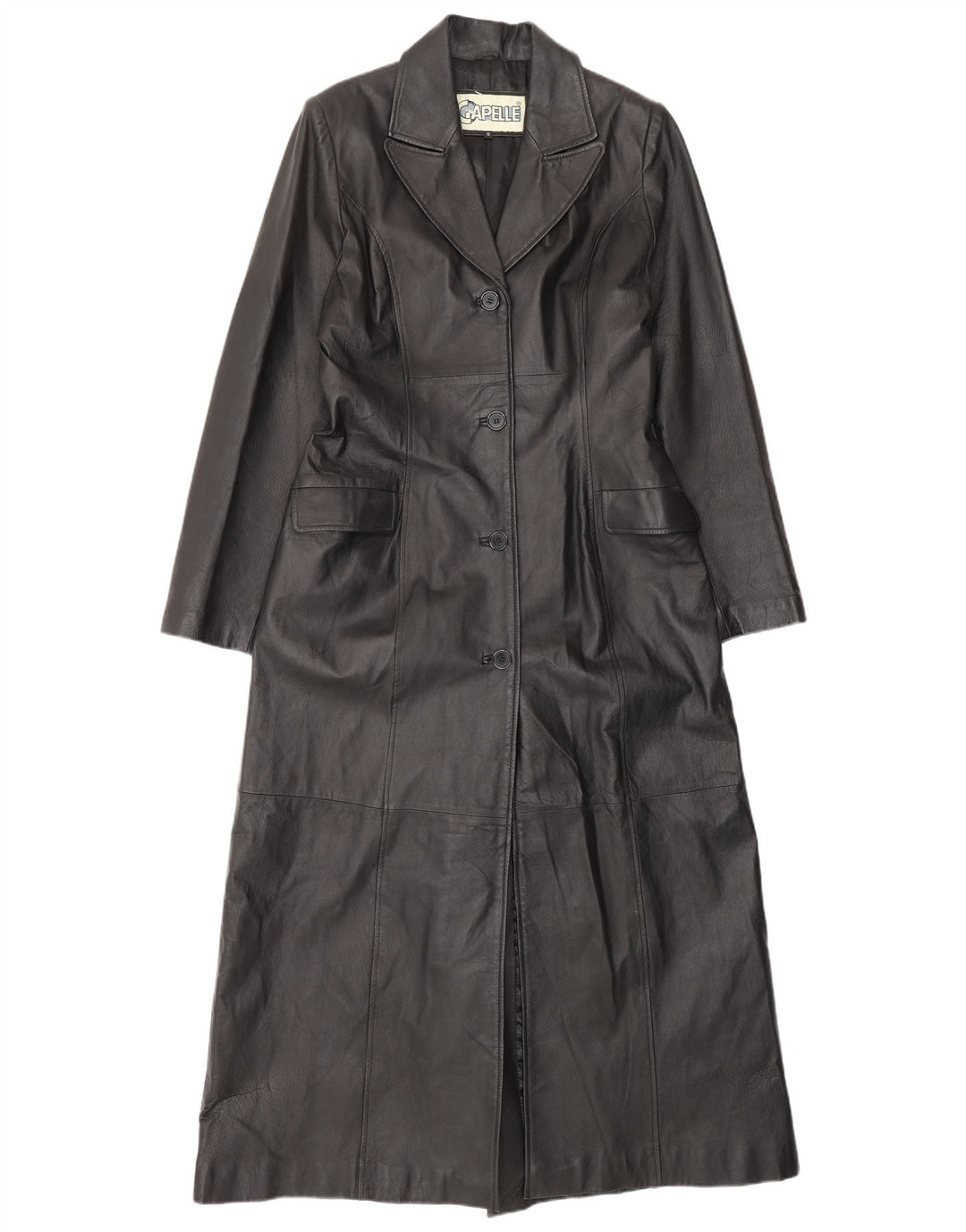 CAPELLE Γυναικείο Δερμάτινο Παλτό UK 12 Medium Black Leather