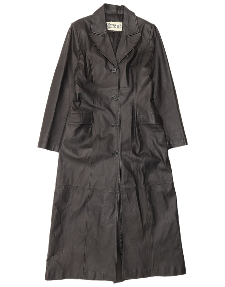 CAPELLE Γυναικείο Δερμάτινο Παλτό UK 12 Medium Black Leather