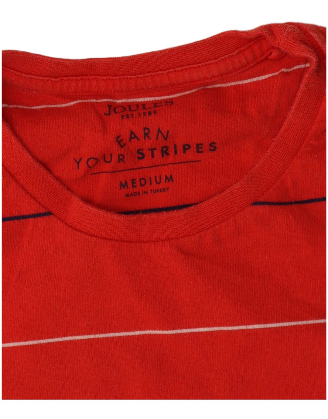 Ανδρικό T-Shirt Joules Top Βαμβακερό μεσαίο κόκκινο ριγέ