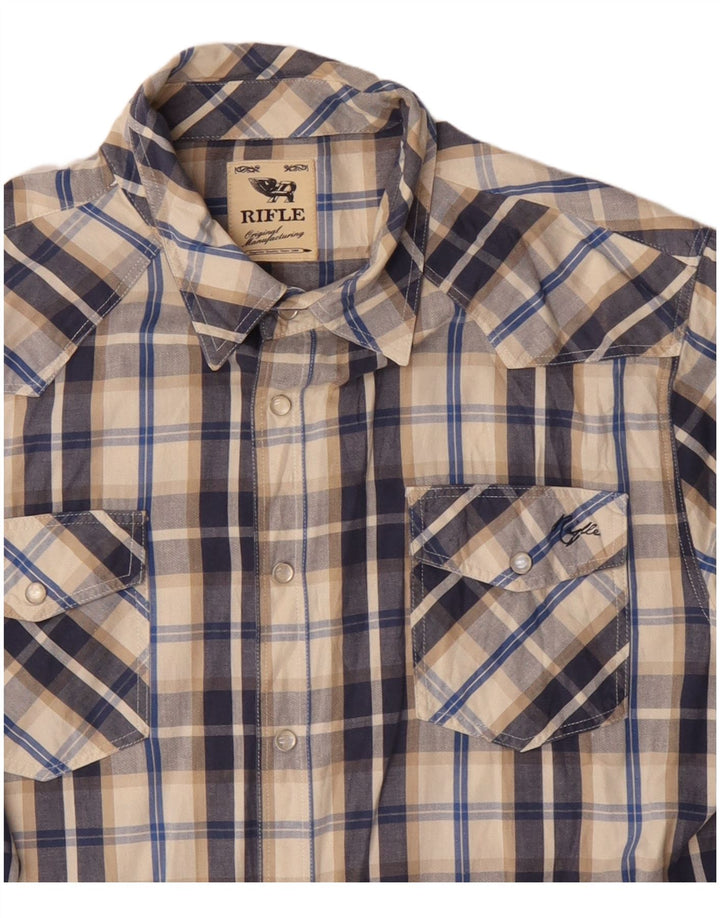 Ανδρικό πουκάμισο Rifle XL Navy Blue Check Cotton