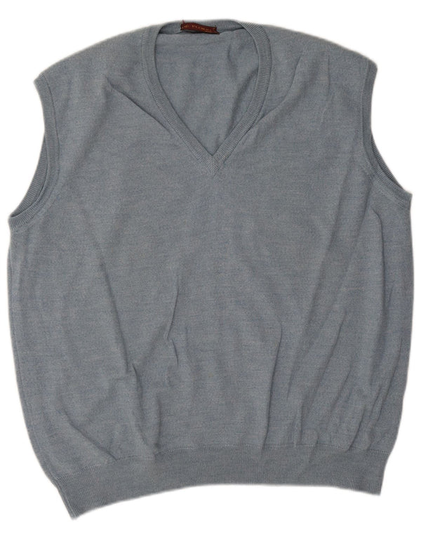 Vintage ανδρικό γιλέκο Tank Top Large Blue New Wool