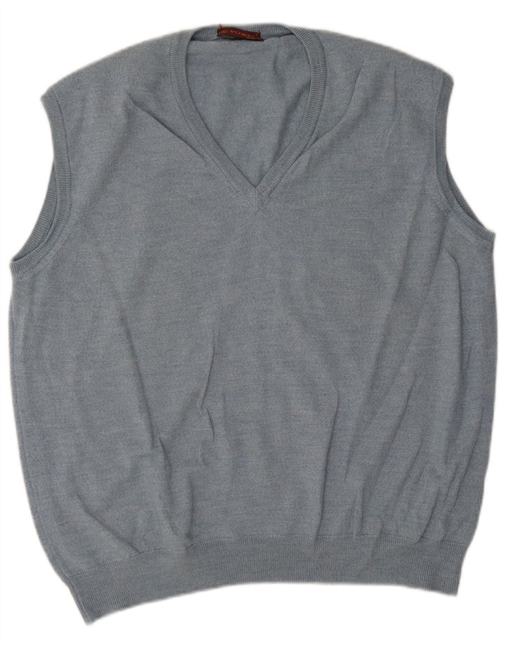 Vintage ανδρικό γιλέκο Tank Top Large Blue New Wool