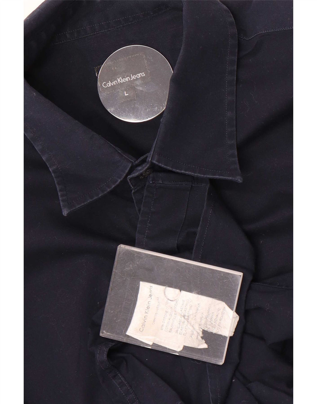 Calvin Klein Jeans Ανδρικό πουκάμισο μεγάλο Navy Blue βαμβακερό