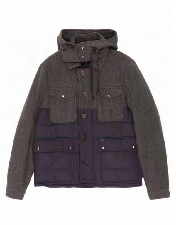 Ανδρικό μπουφάν με κουκούλα Tommy Hilfiger UK 40 Large Grey Colourblock