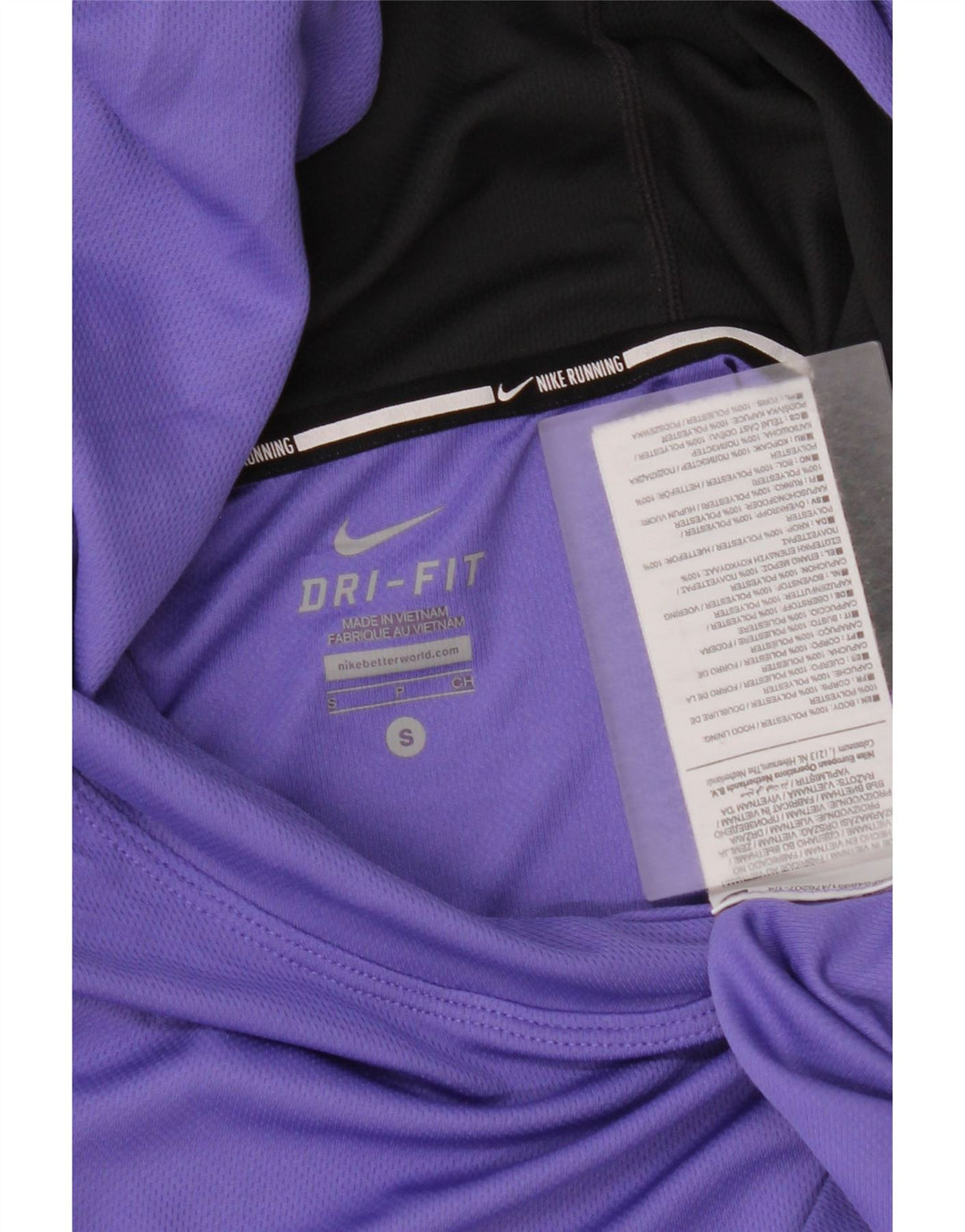 Γυναικεία NIKE με κουκούλα Dri Fit Μακρυμάνικο UK 10 Small Purple Colourblock