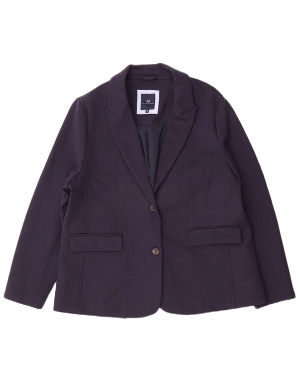 Crew Clothing Γυναικείο μπουφάν σακάκι με 2 κουμπιά UK 16 Large Navy Blue Viscose