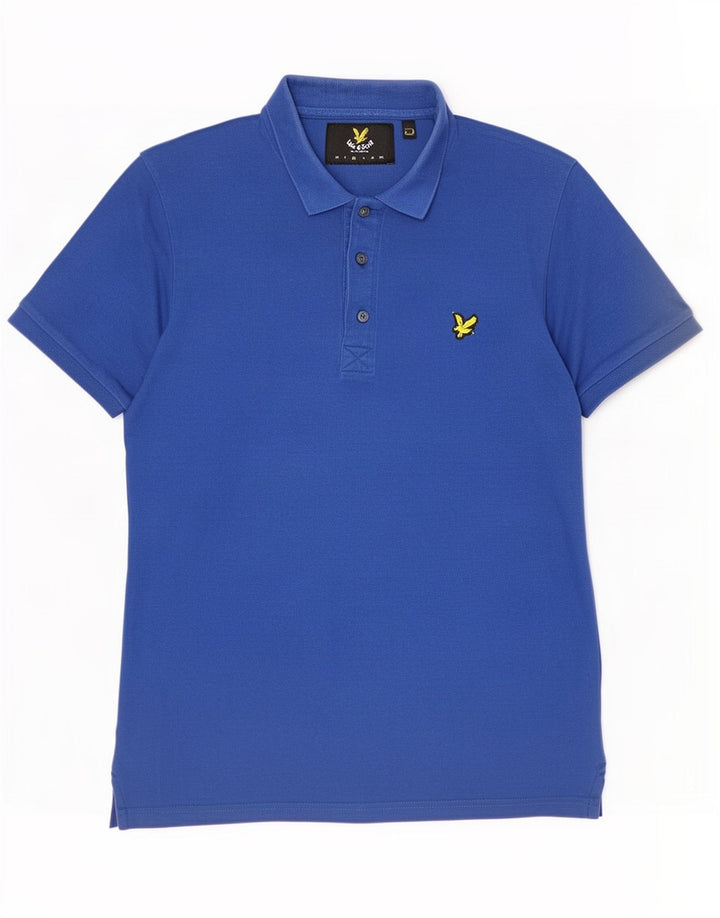 Ανδρικό πουκάμισο πόλο Lyle & Scott, μεσαίο μπλε βαμβακερό