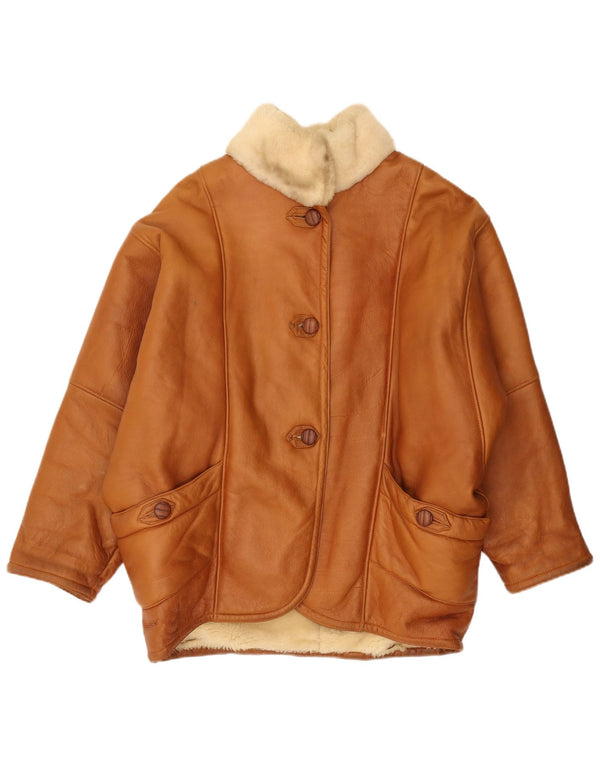 Vintage Γυναικείο Oversized Shearling Jacket IT 44 Medium Brown