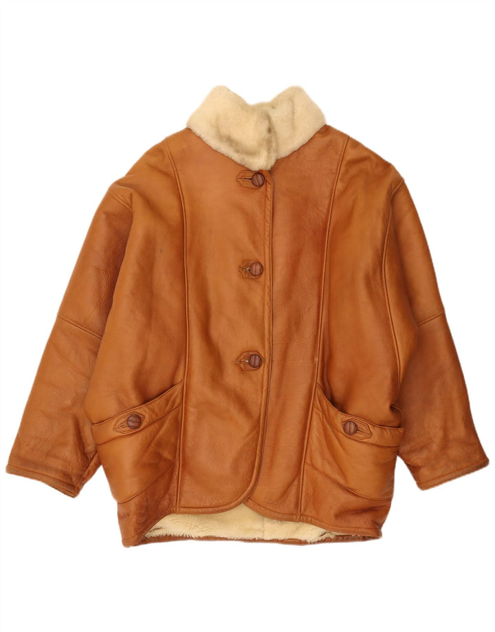 Vintage Γυναικείο Oversized Shearling Jacket IT 44 Medium Brown
