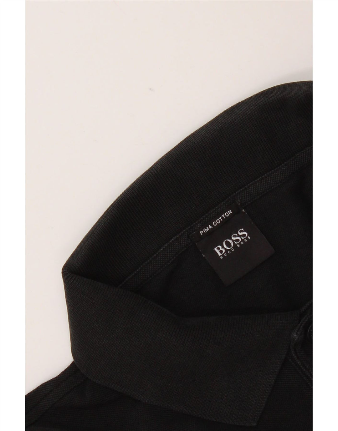 Ανδρικό μπλουζάκι πόλο Hugo Boss, μεγάλο μαύρο βαμβακερό