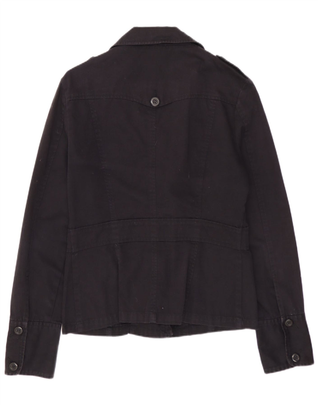 WAREHOUSE Γυναικείο Στρατιωτικό Μπουφάν UK 12 Μεσαίο Μαύρο Βαμβακερό