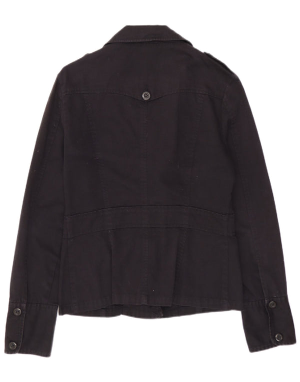 WAREHOUSE Γυναικείο Στρατιωτικό Μπουφάν UK 12 Μεσαίο Μαύρο Βαμβακερό