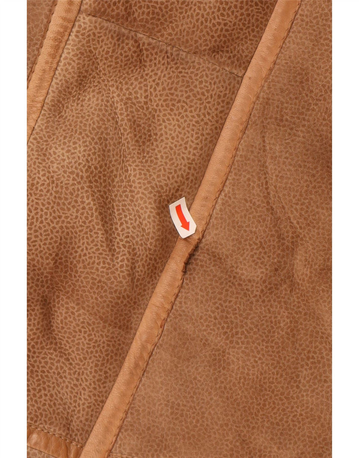 VINTAGE Γυναικείο παλτό Shearling UK 16 Large Brown Animal Print