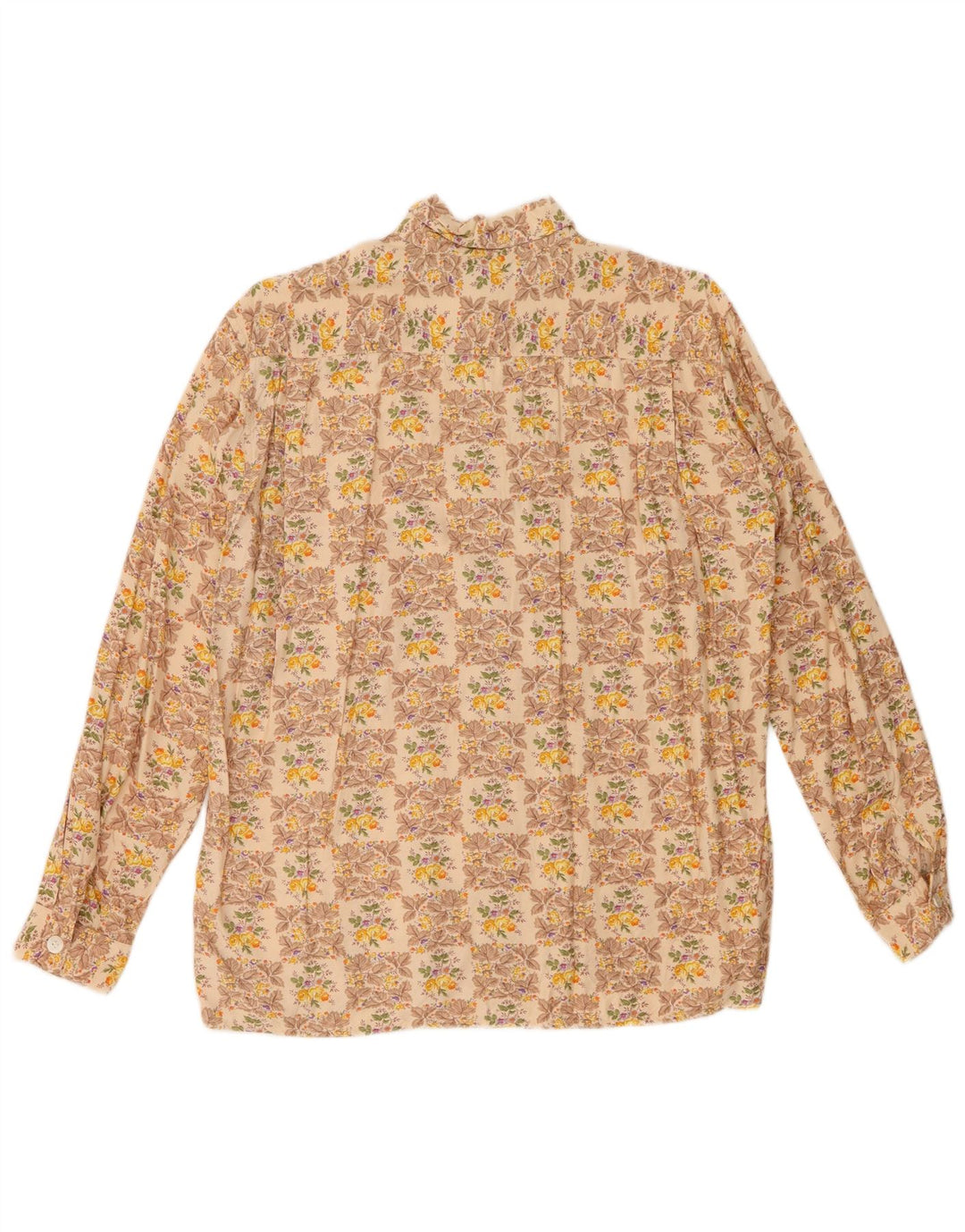 VINTAGE Γυναικείο Πουκάμισο Μπλούζα IT 44 Medium Beige Floral Viscose