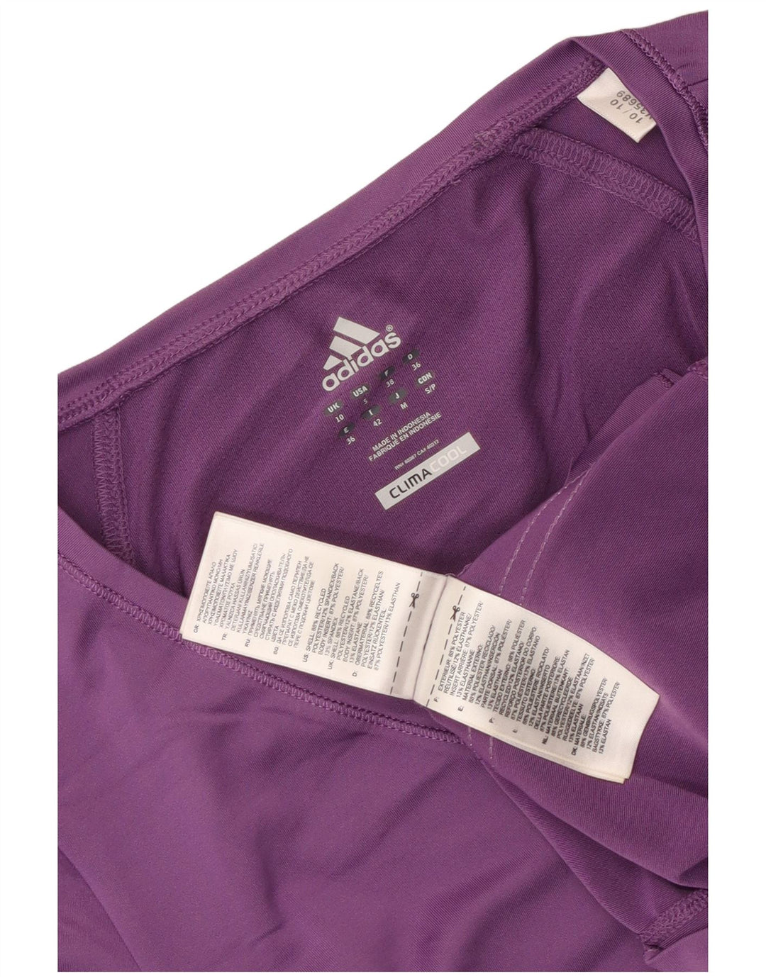 Adidas Γυναικείο T-Shirt Climacool Top 10 UK Small Purple Polyester