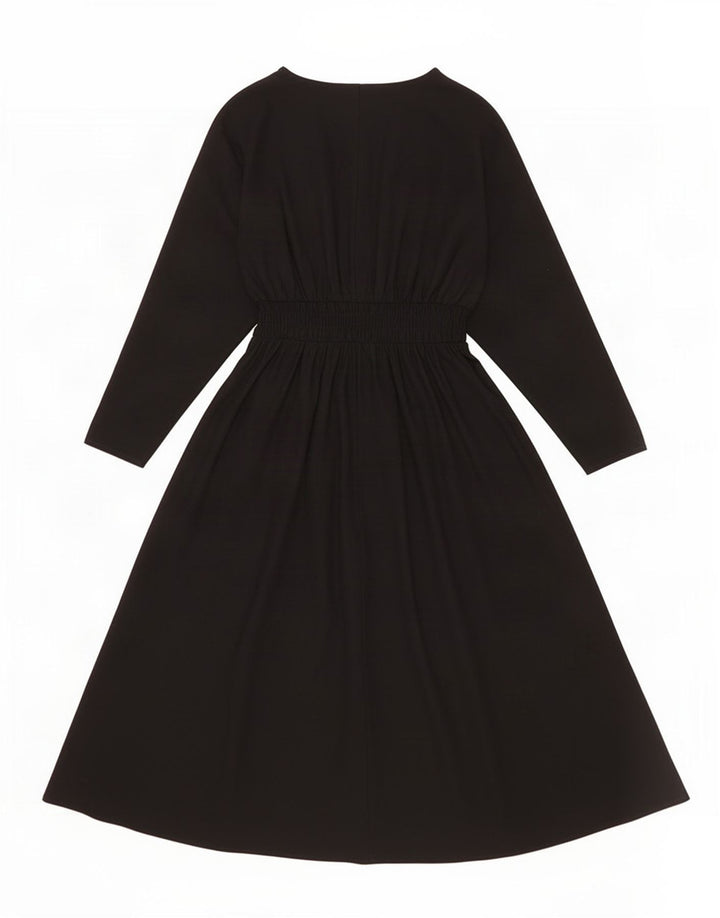 Zara Γυναικείο Maxi Φόρεμα 3/4 μανίκι UK 14 Medium μαύρο πολυεστέρα