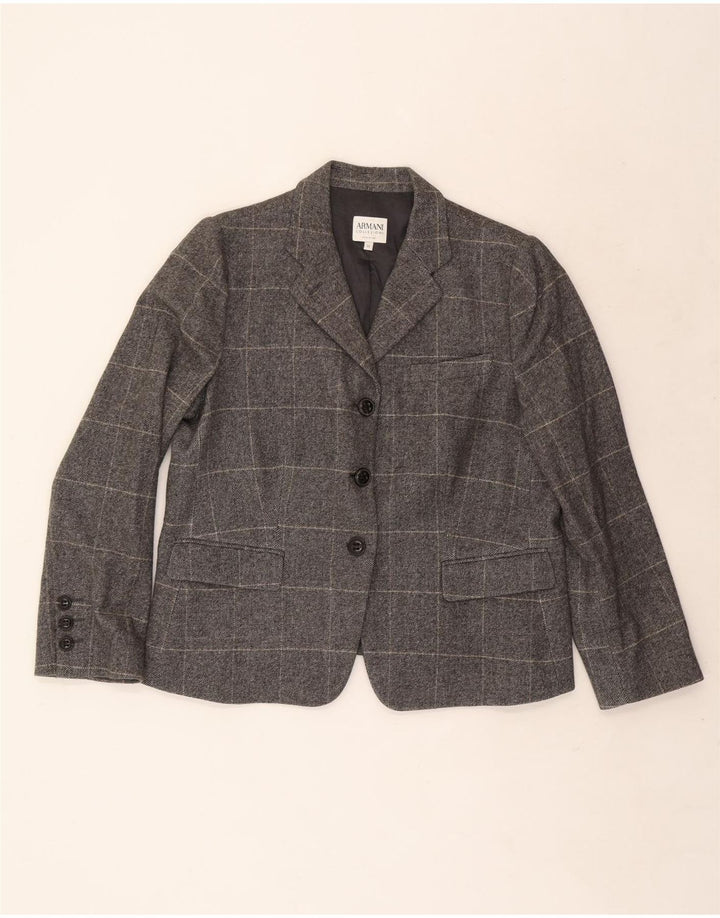 Armani Collezioni Γυναικείο τζάκετ με 3 κουμπιά σακάκι IT 50 XL Grey Check Wool