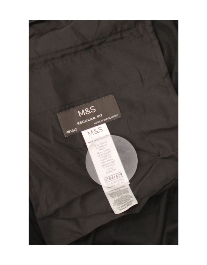 Marks & Spencer Ανδρικό παντελόνι με κανονική εφαρμογή W46 L33 μαύρο πολυεστέρα