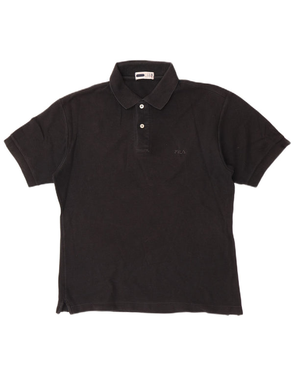 Fila Mens Polo Shirt IT 46 Small Black Cotton