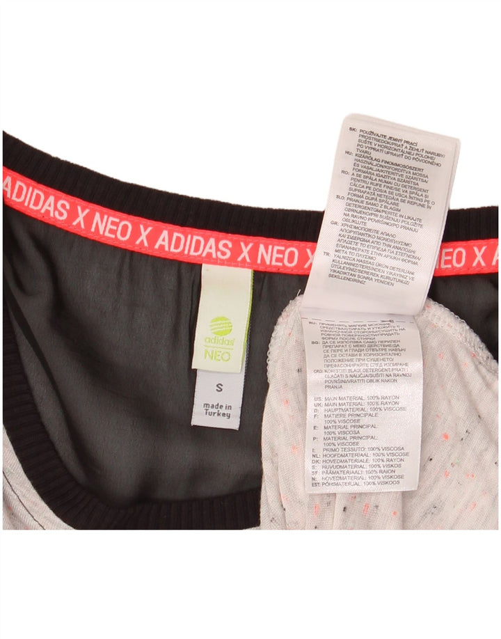 Γυναικείο αμάνικο μπλουζάκι ADIDAS UK 10 Small Grey Colourblock Rayon