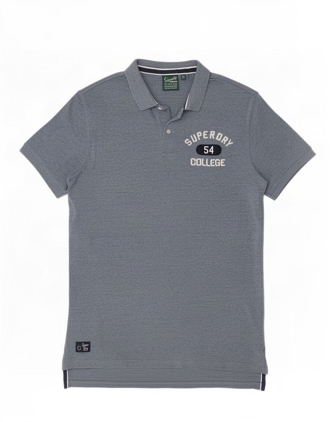 Ανδρικό γραφικό μπλουζάκι πόλο Superdry μεγάλο μπλε βαμβακερό