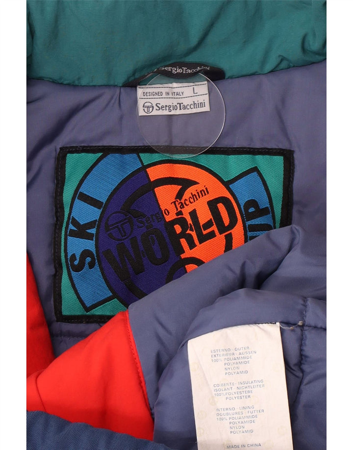 Sergio Tacchini Ανδρικό μπουφάν σκι UK 40 Μεγάλο πολύχρωμο μπλοκ χρώματος