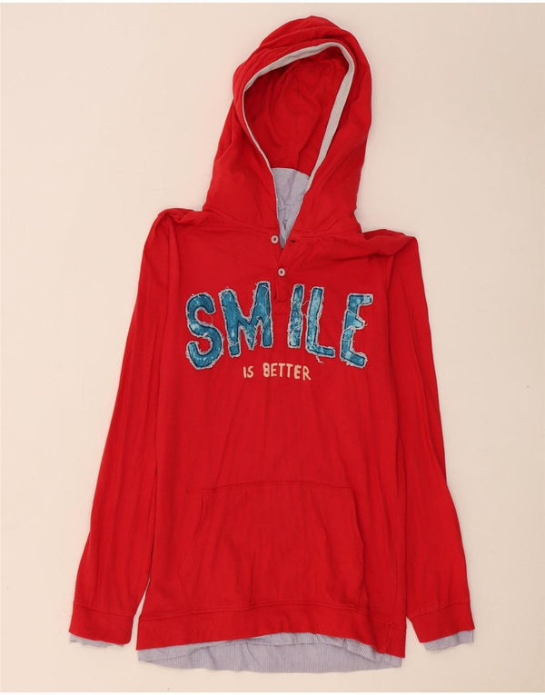 Desigual Boys Graphic Hoodie Jumper 13-14 Years Red Cotton