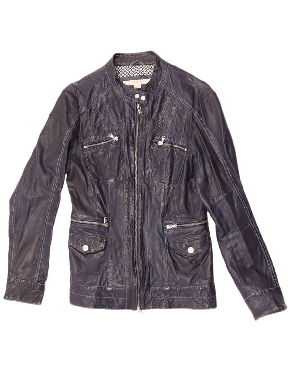 Γυναικείο Δερμάτινο Μπουφάν Marlboro Classics IT 44 Μεσαίο Μπλε Δέρμα αρνιού