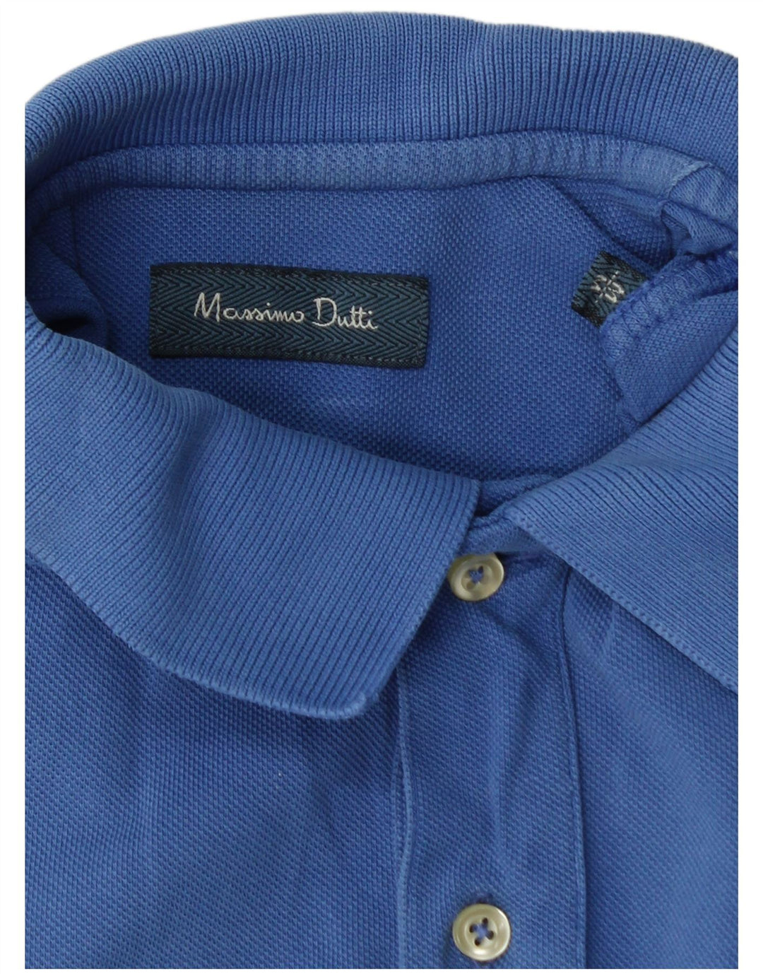 Ανδρικό μπλουζάκι πόλο MASSIMO DUTTI μεσαίο μπλε