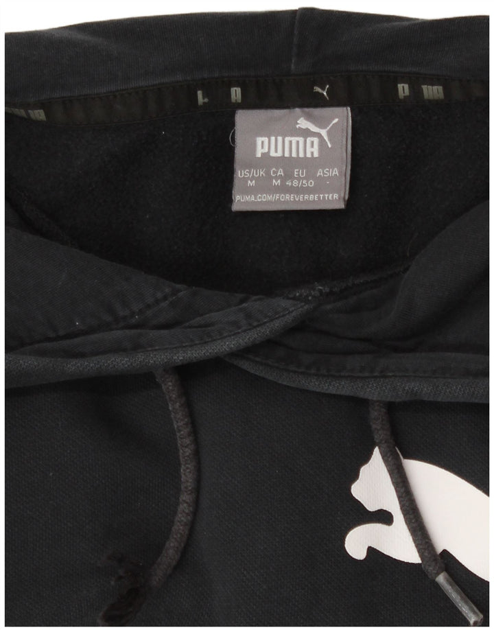 Ανδρικό γραφικό κουκούλα Puma, μεσαίο μαύρο βαμβακερό