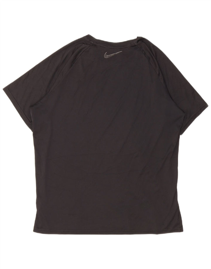 Ανδρικό γραφικό μπλουζάκι Nike Dri Fit, μεσαίο μαύρο πολυεστέρα